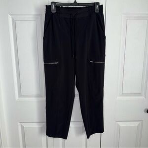 Athleta Black Joggers with cargo zip pockets size 6 petite